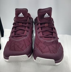 Adidas Mens 7 Womens 8.5 Maroon/White LaceUps Turf Training Sneakers